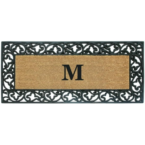 Monogrammed T Nedia Home Acanthus Border with Rubber/Coir Doormat 24 by 57-Inch Monogrammed T Nedia Home Acanthus Border with Rubber/Coir Doormat 24 by 57-Inch